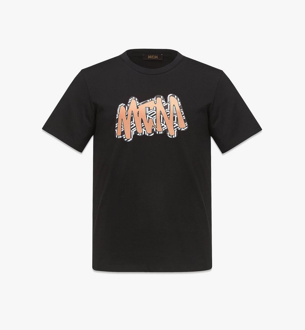 Men’s MCM Sommer Cubic Logo Print T-Shirt in Organic Cotton 1